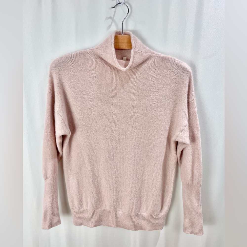 Babaton Bow Pink 100% Cashmere Mock Neck Sweater Size S - Picture 2 of 7